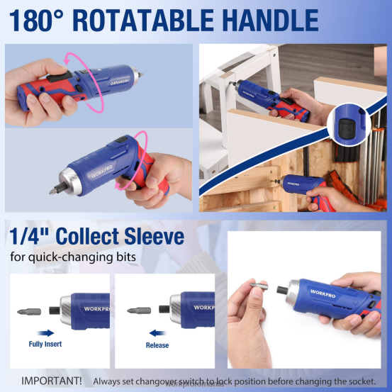 Trusă de instrumente pentru acasă 18 buc WORKPRO 2HX80102 roz/albastru instrument