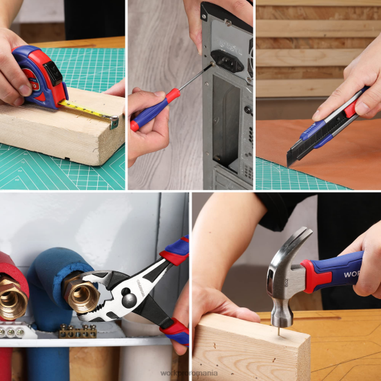 Trusă de instrumente pentru acasă 18 buc WORKPRO 2HX80102 roz/albastru instrument