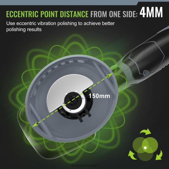 Polizor tampon auto fără fir de 6 inci cu acțiune dublă cu 2 baterii reîncărcabile de 12 V WORKPRO 2HX80238 morden instrument