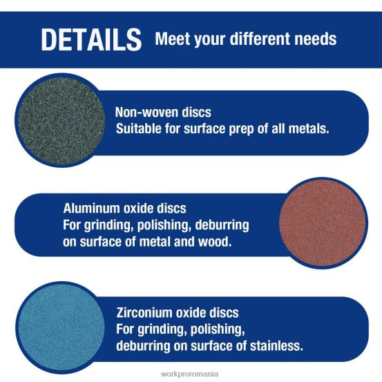 Set de 101 discuri de șlefuit discuri de 2 inch cu suport de 1/4 inch WORKPRO 2HX80193 util instrument