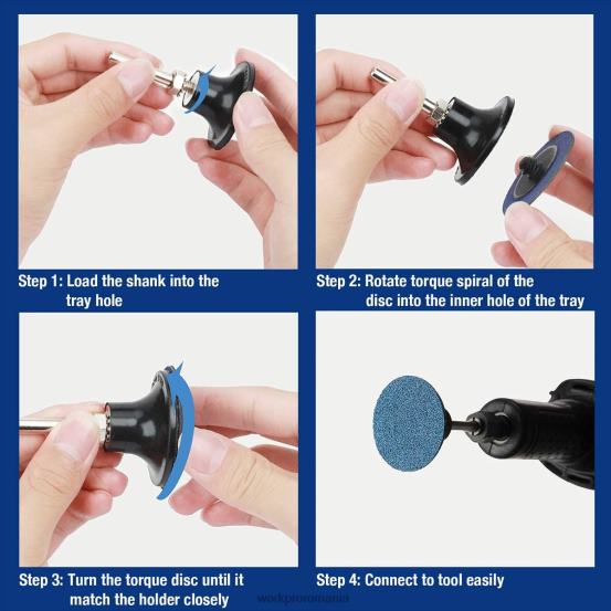 Set de 101 discuri de șlefuit discuri de 2 inch cu suport de 1/4 inch WORKPRO 2HX80193 util instrument