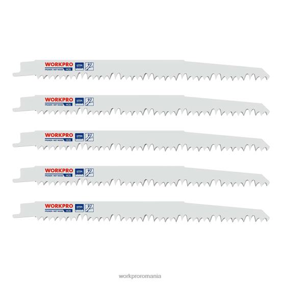 Set de 5 bucăți de lame de ferăstrău alternativ pentru tăierea lemnului de 9 inci WORKPRO 2HX80208 util instrument