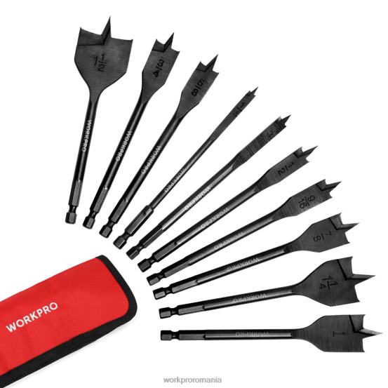 Set de burghie pro spade din oțel carbon premium de 10 buc WORKPRO 2HX80192 util instrument