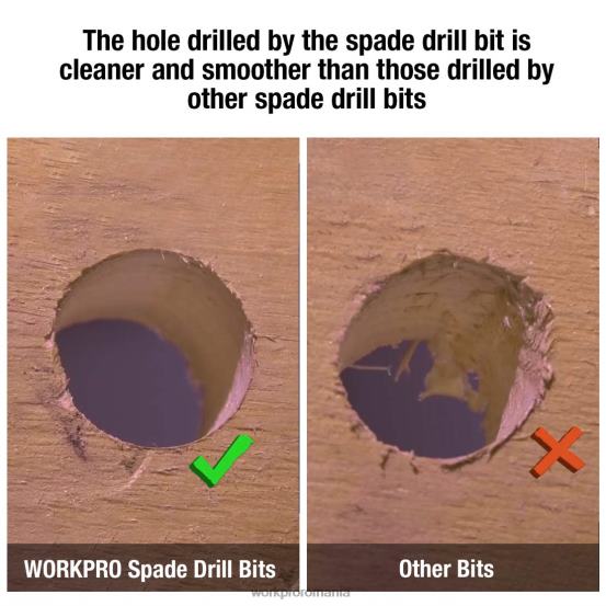 Set de burghie pro spade din oțel carbon premium de 10 buc WORKPRO 2HX80192 util instrument