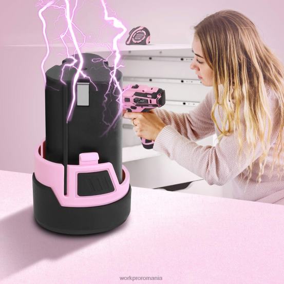 Baterie de schimb litiu-ion de 12 V pentru mașină de găurit cu acumulator de 12 V WORKPRO 2HX80223 roz instrument