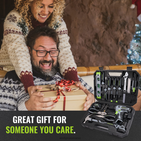 Set de scule portabile de 108 piese cu burghiu electric WORKPRO 2HX80173 roz/gri instrument