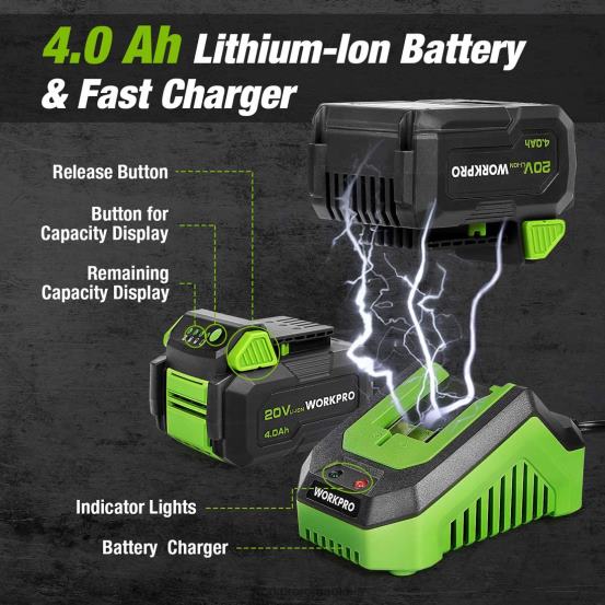 ferăstrău alternativ fără fir, 4 pânze de ferăstrău pentru tăierea lemnului și a metalelor incluse WORKPRO 2HX80184 nou instrument