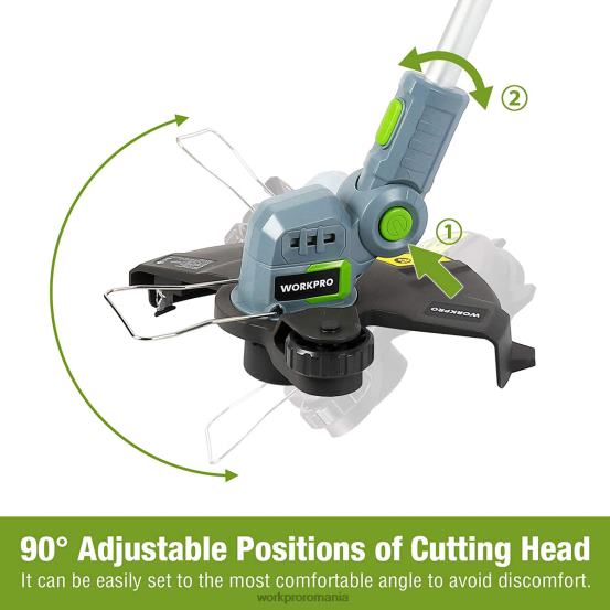 Trimmer / mașină de tuns fără fir de 20 V 12 inchi cu baterie litiu-ion de 2 Ah Încărcător rapid de 1 oră Linie de tuns 16,4 ft inclusă WORKPRO 2HX80293 util instrument