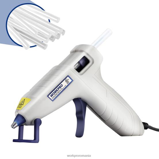 mini kit de pistol de lipici fierbinte cu 20 bucăți de bețișoare de lipici fierbinte WORKPRO 2HX80162 roz/alb instrument