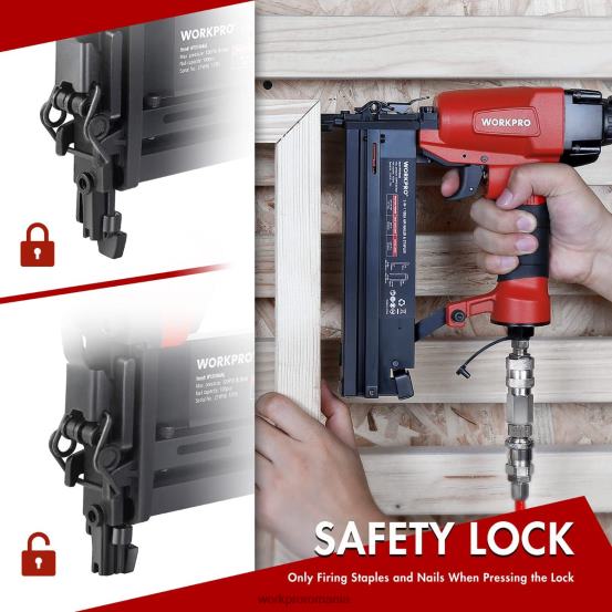 cuisoare pneumatică 2 în 1 cu 400 bucăți de cuie/ 300 bucăți capse WORKPRO 2HX80181 morden instrument